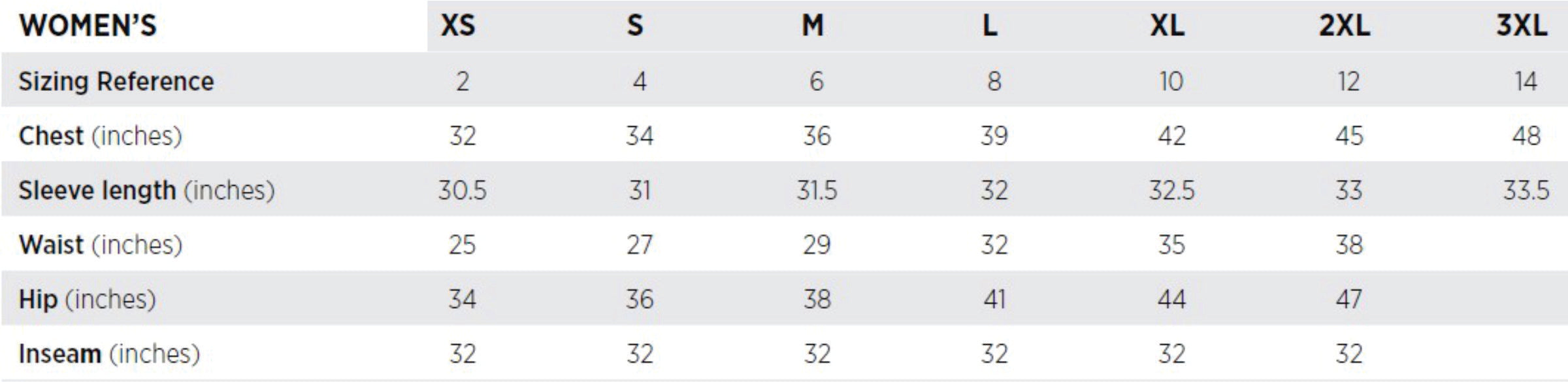 Size Chart