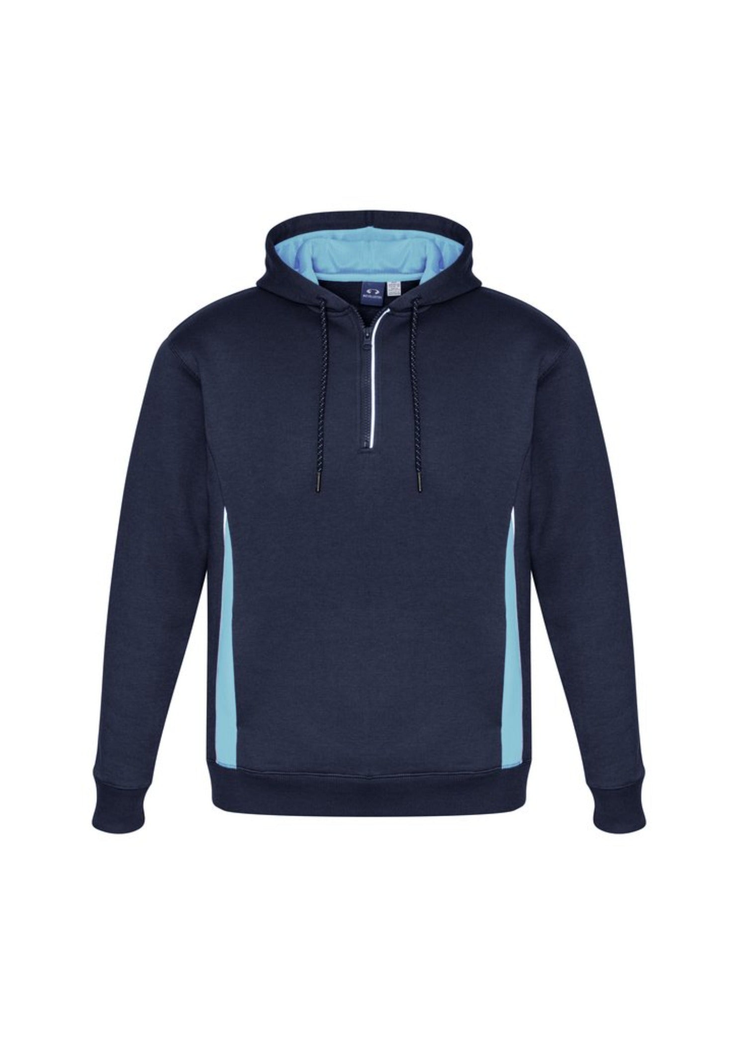 ¼ zip hoody navy sky blue