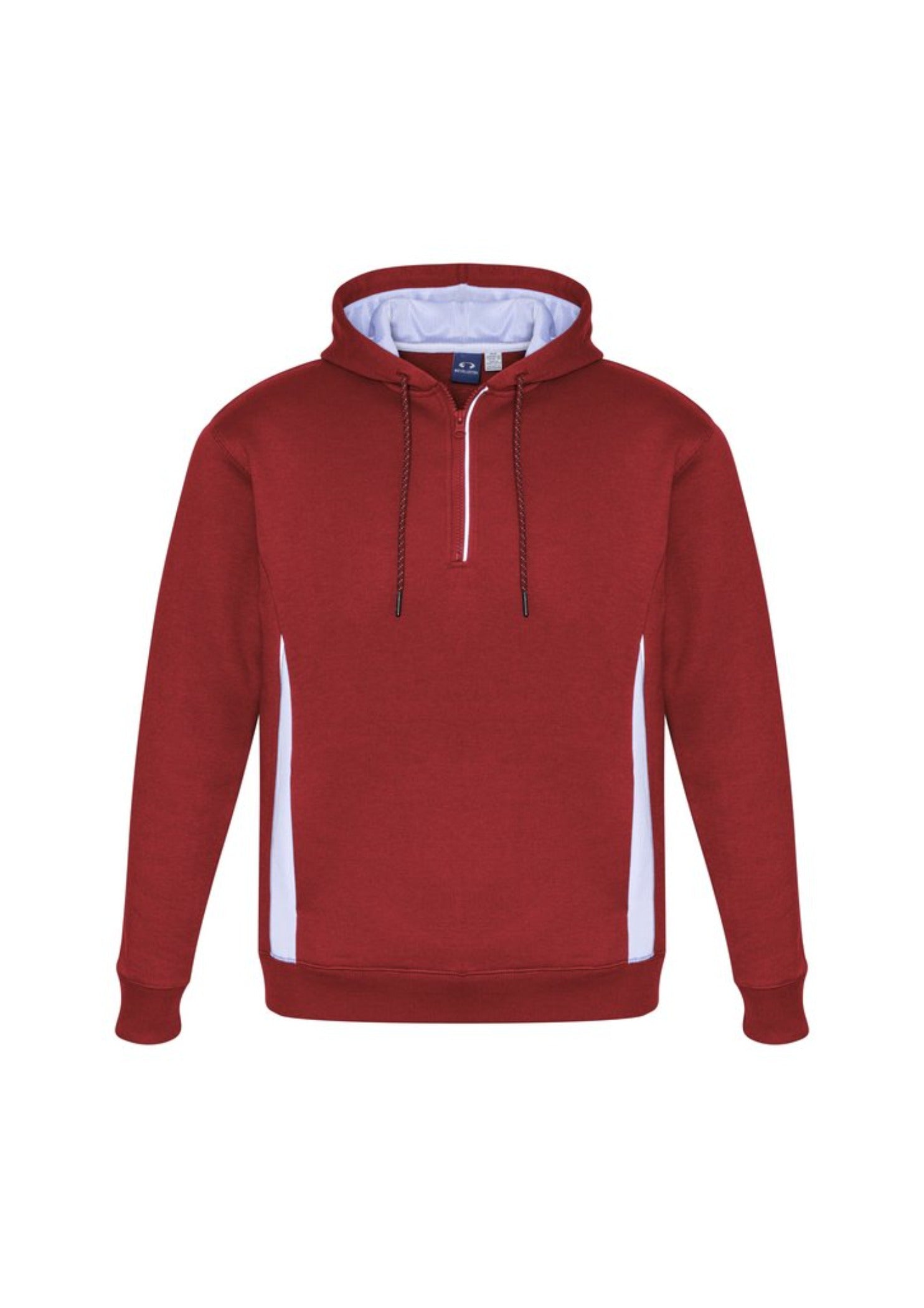 ¼ zip hoody red white