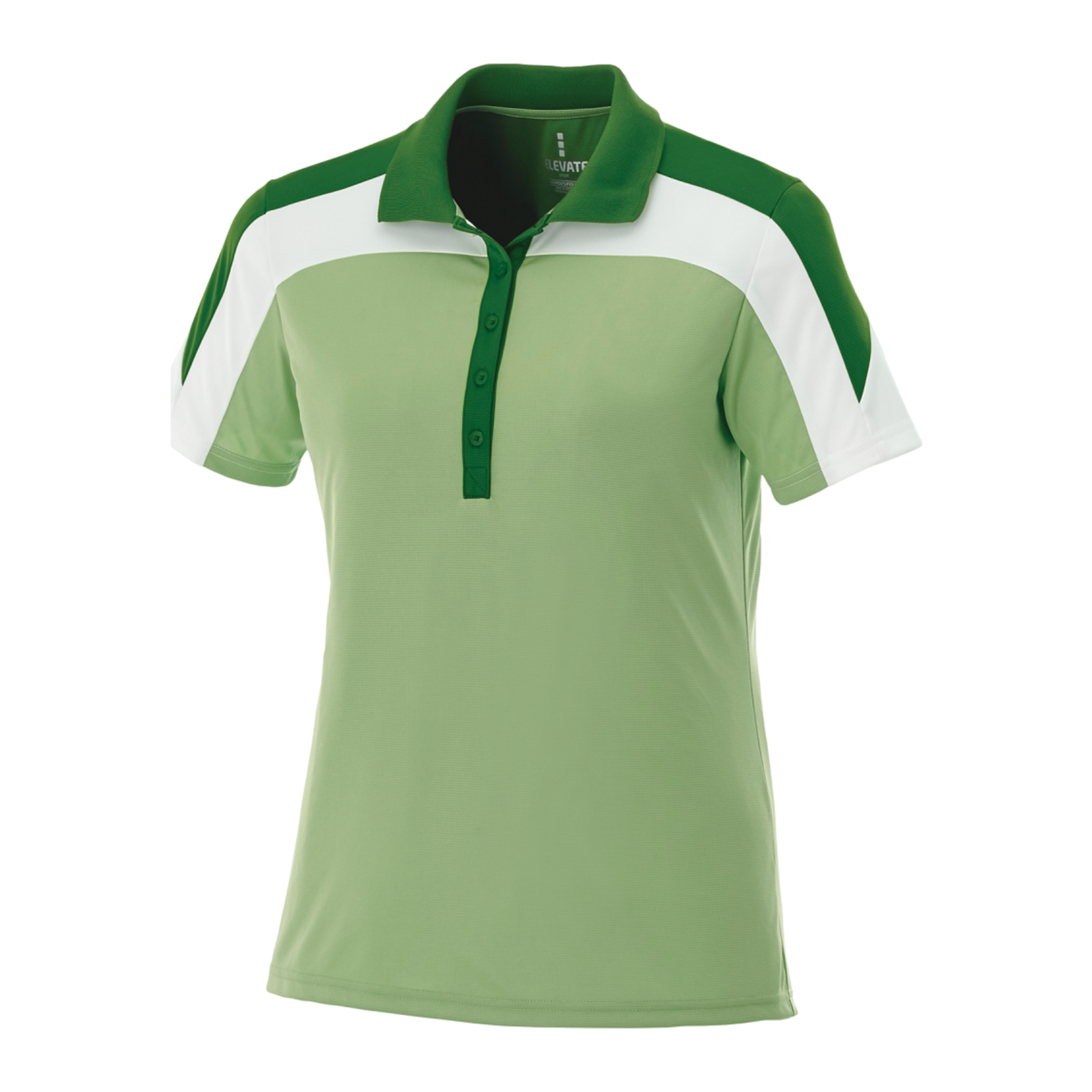 Ladies Tri Color Polo Green