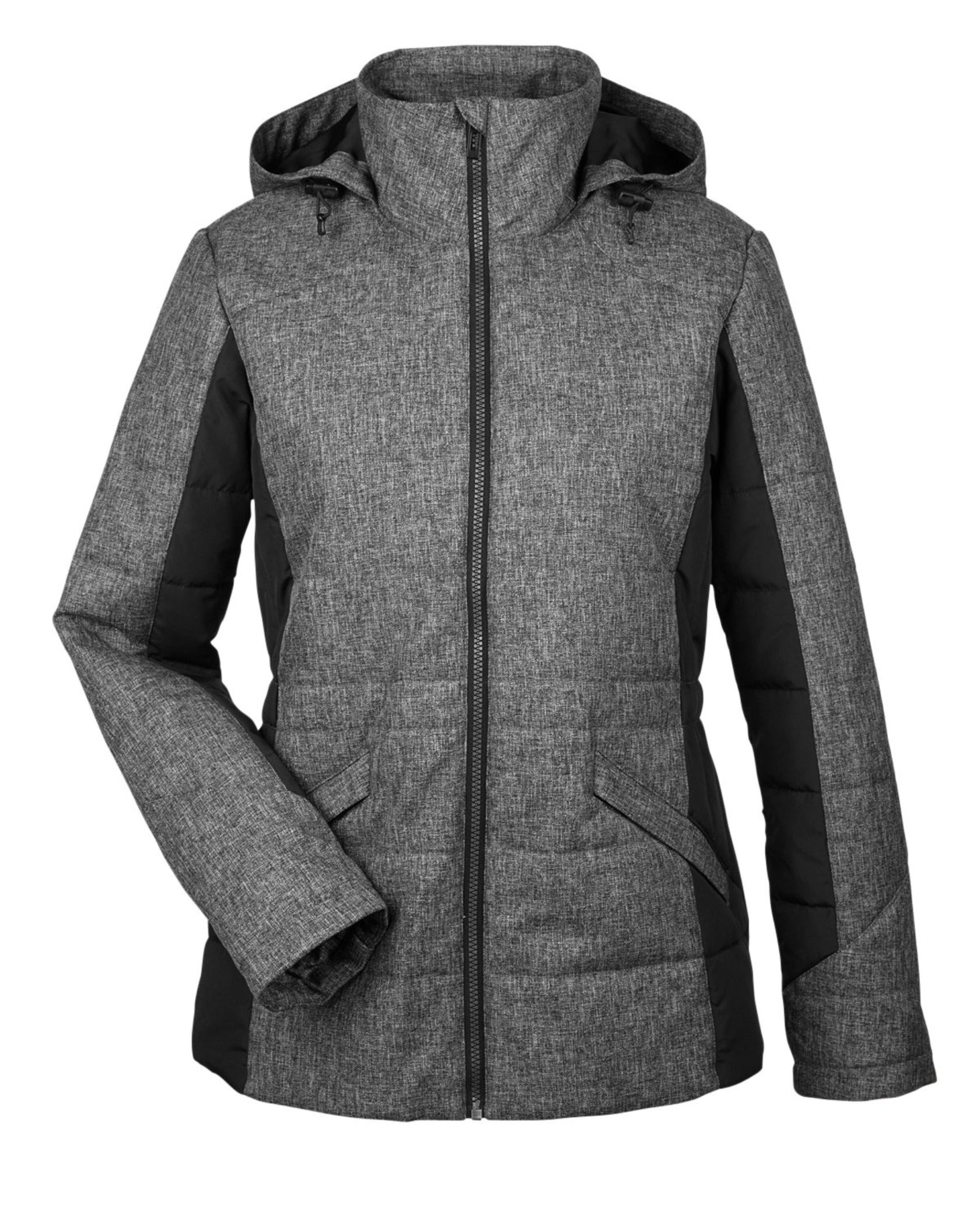 Ladies Insulated Jacket with Hood. Front 
